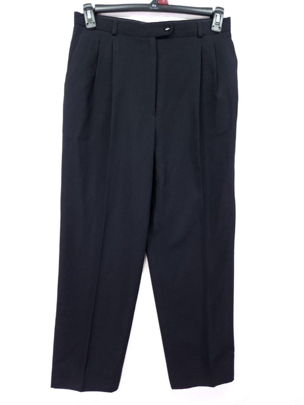 Le Painty Paris Vintage Pleated Wool Pants Black Tailored Slacks 44 (31x27)